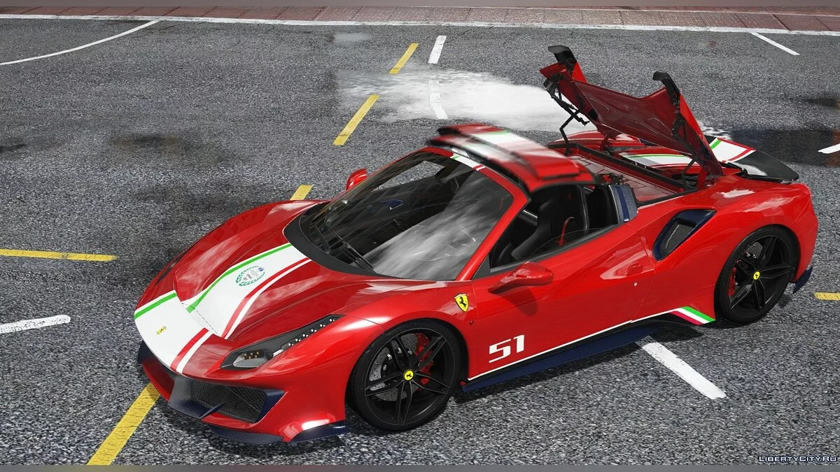 2019 Ferrari 488 Pista SPIDER [Techo Animado][ADD-On/Template] 1.0 / GTA 5