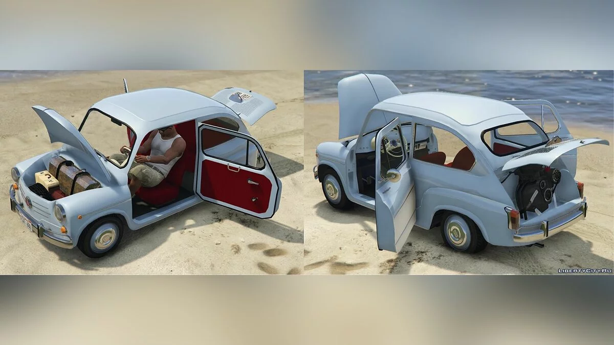 Fiat 600 | Seat 600 | Zastava 750 [Add-On] Двері-суїцид + Частини тюнінгу 1.0 / GTA 5