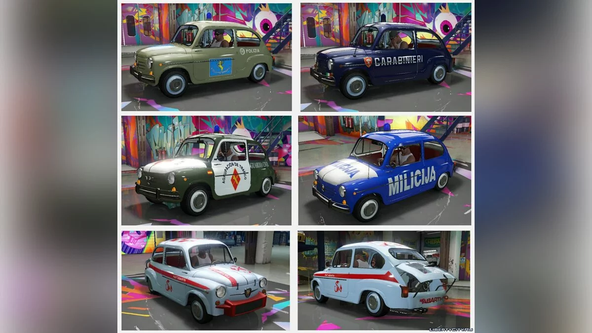 Fiat 600 | Seat 600 | Zastava 750 [Add-On] Двері-суїцид + Частини тюнінгу 1.0 / GTA 5