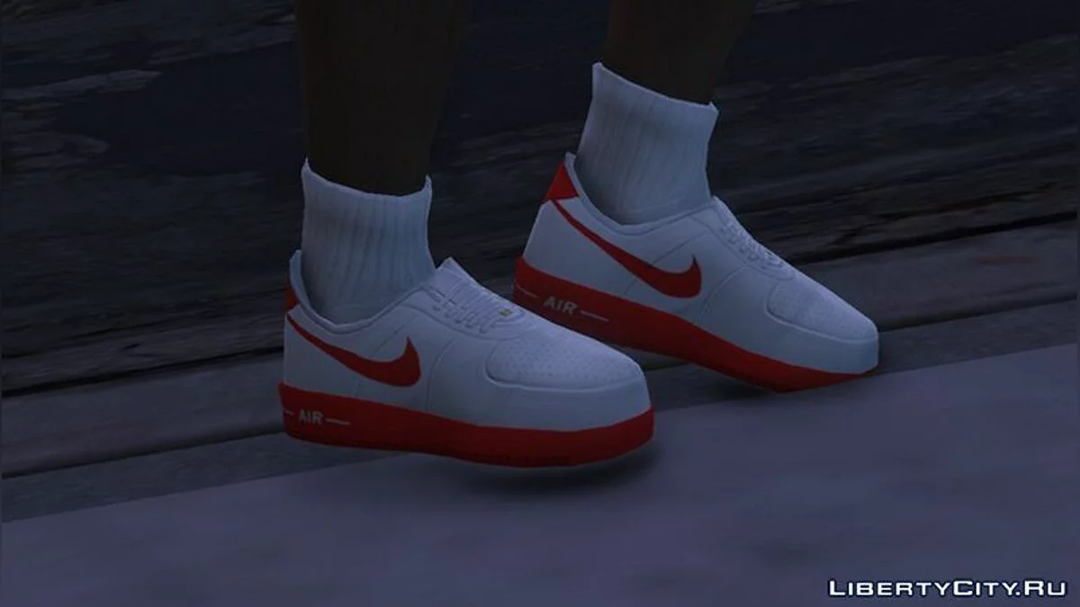 Nike Air Force Low (Blanco/Rojo) / GTA 5