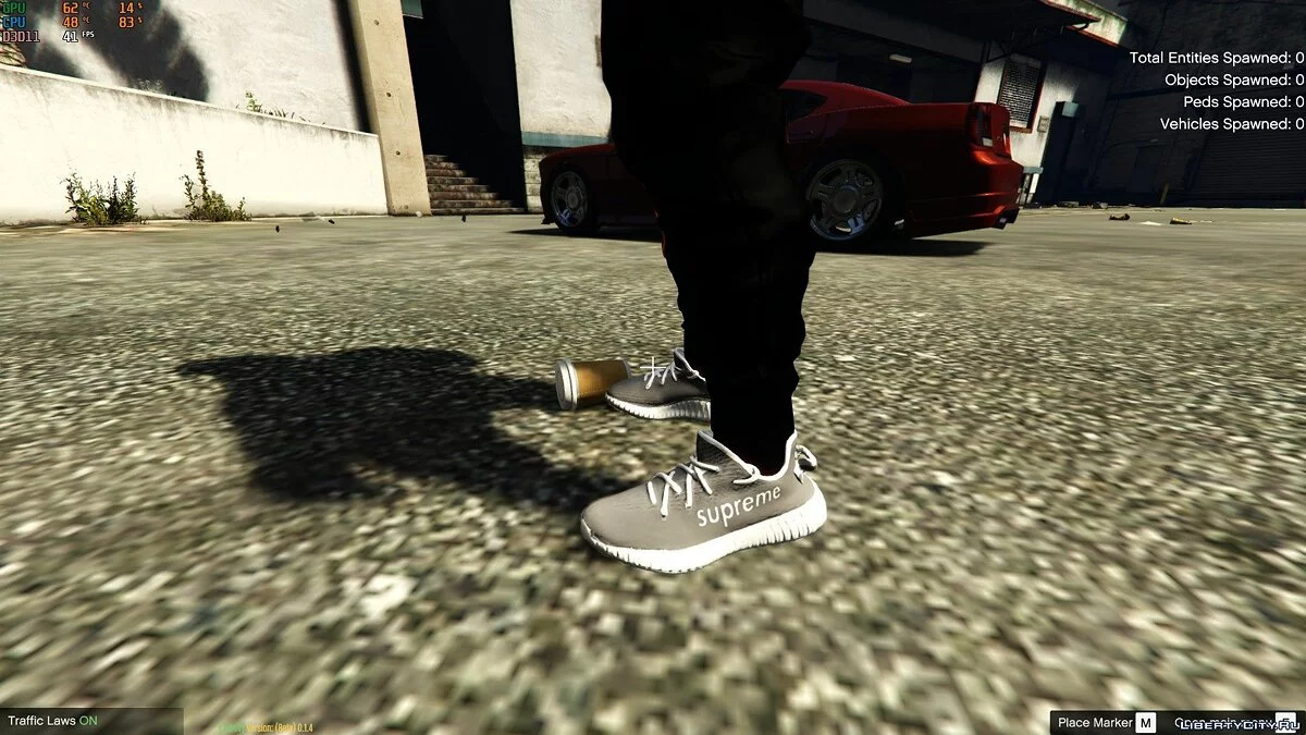 Collection of New Yeezy x Supreme Sneakers / GTA 5