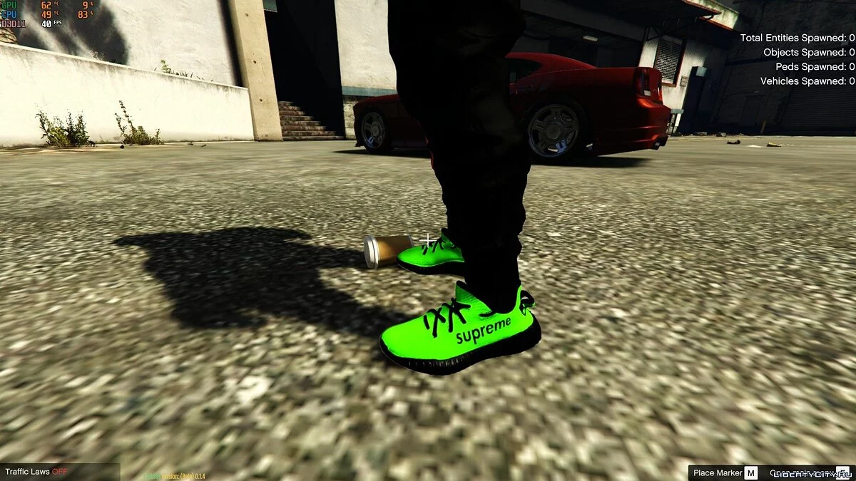 Collection of New Yeezy x Supreme Sneakers / GTA 5