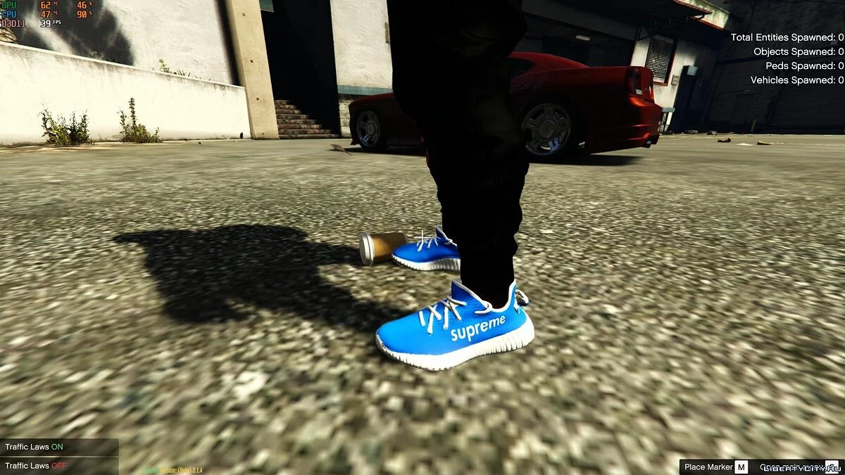 Collection of New Yeezy x Supreme Sneakers / GTA 5