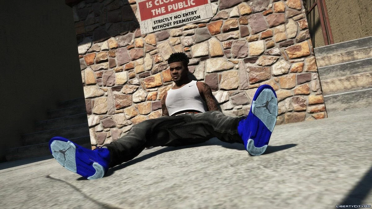 جوردان 5 باللونين الأحمر والأزرق / جي تي أي 5