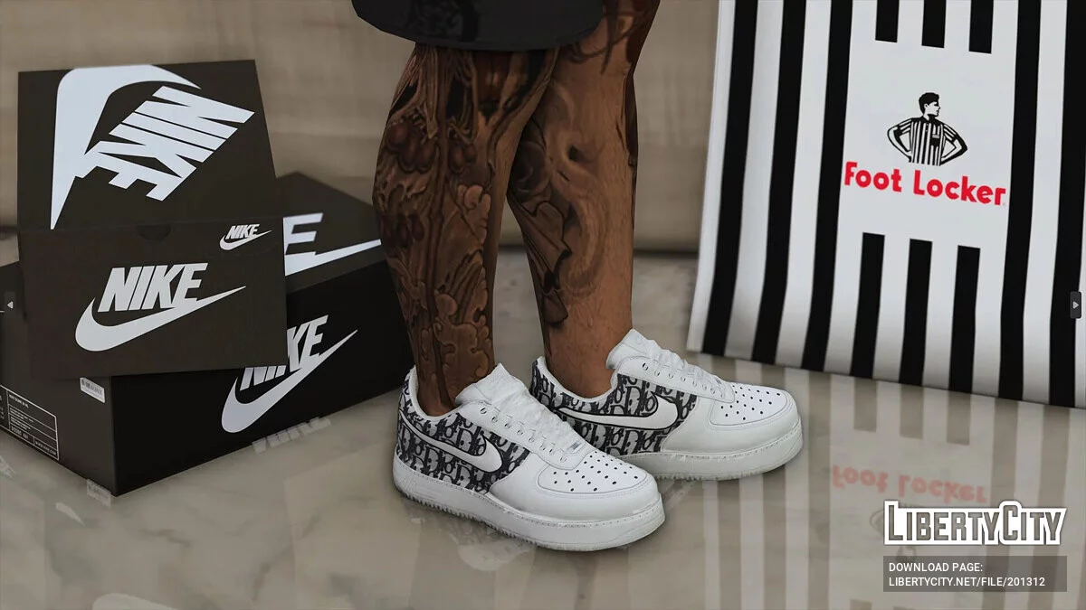 Design Personalizado Air Force 1 Low «Dior» para MP Masculino / GTA 5