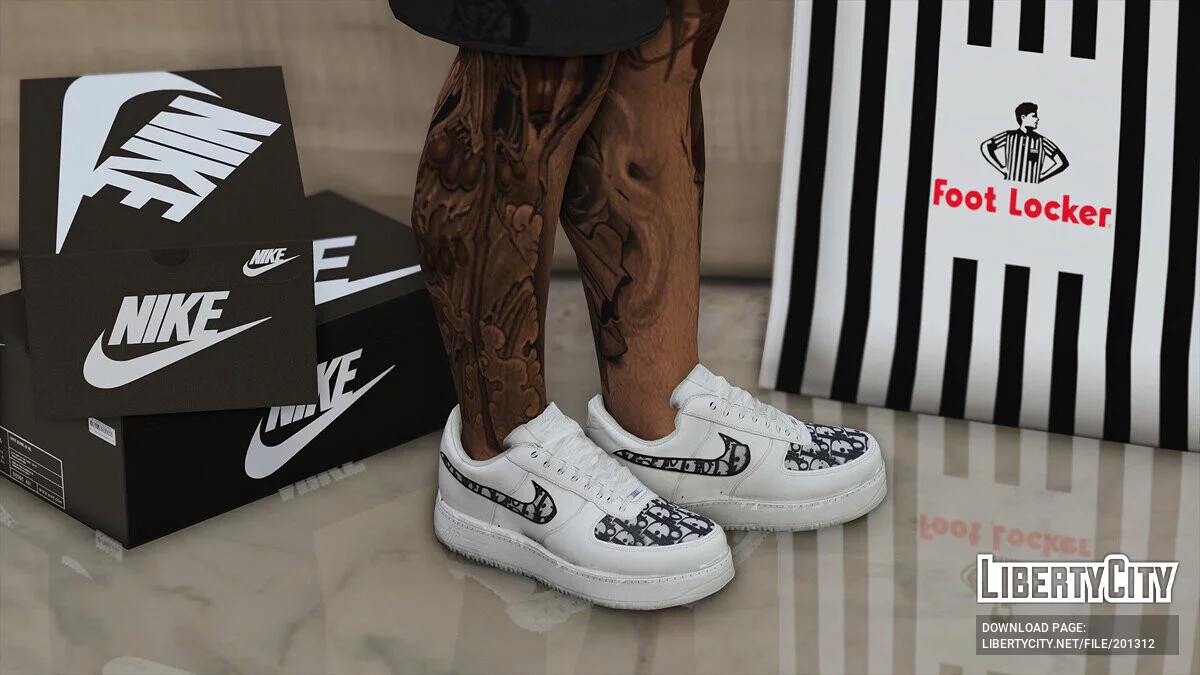 Design Personalizado Air Force 1 Low «Dior» para MP Masculino / GTA 5