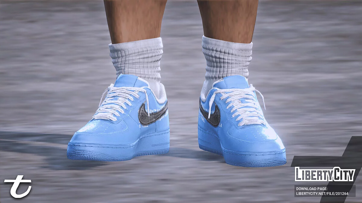 Nike Air Force 1 Low Off-White MCA University Blue для MP Male / GTA 5
