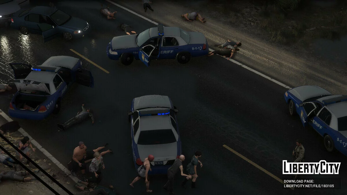 1999 & 2001 Ford Crown Victoria P71 King County Sheriff Department The Walking Dead Basierend [Add-on | Non-els | Lods] 1.0 / GTA 5