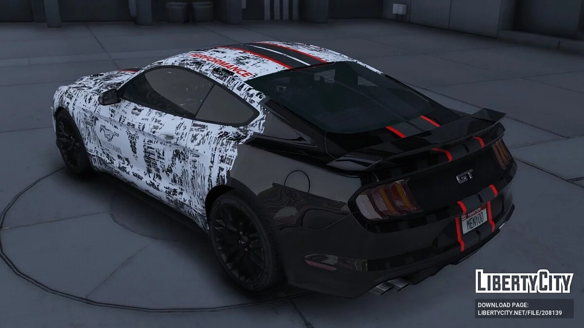 2019 Ford Mustang GT Bullit RTR Destroyed Camopaint Design / GTA 5
