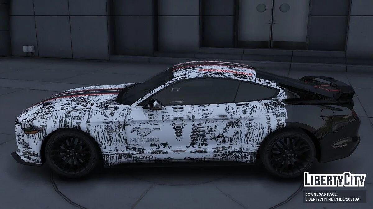 2019 Ford Mustang GT Bullit RTR Destroyed Camopaint Design / GTA 5