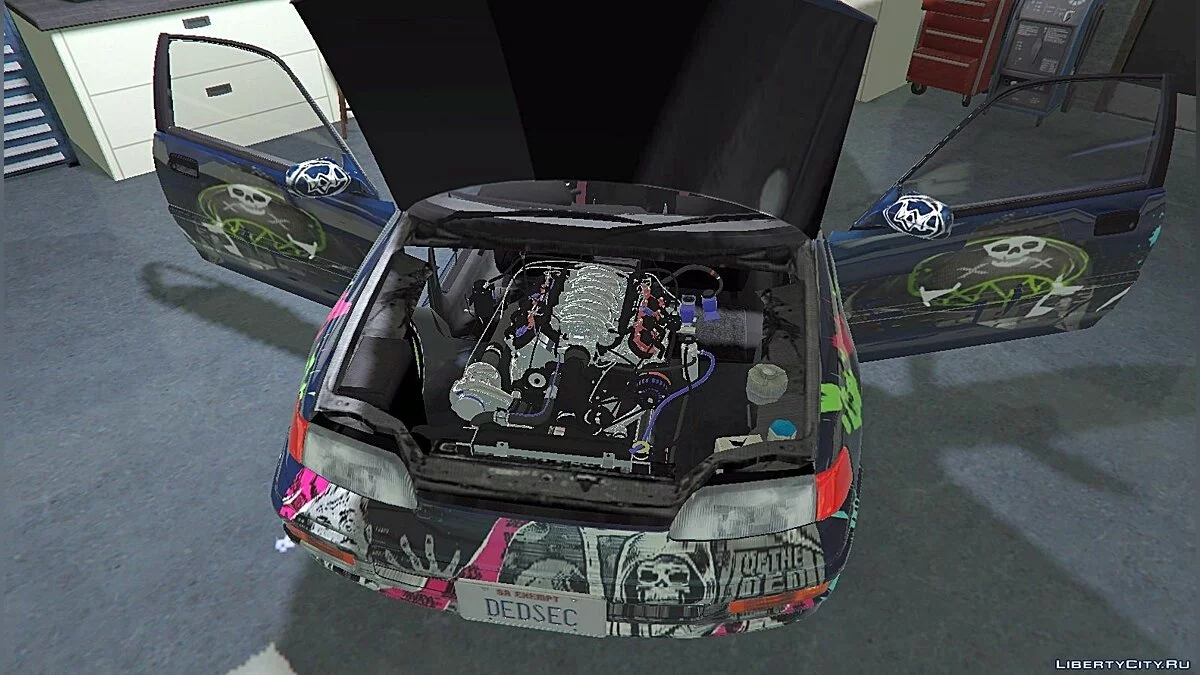 Honda CRX Edisi Dedsec [Addon/Replace] 1.0 / GTA 5