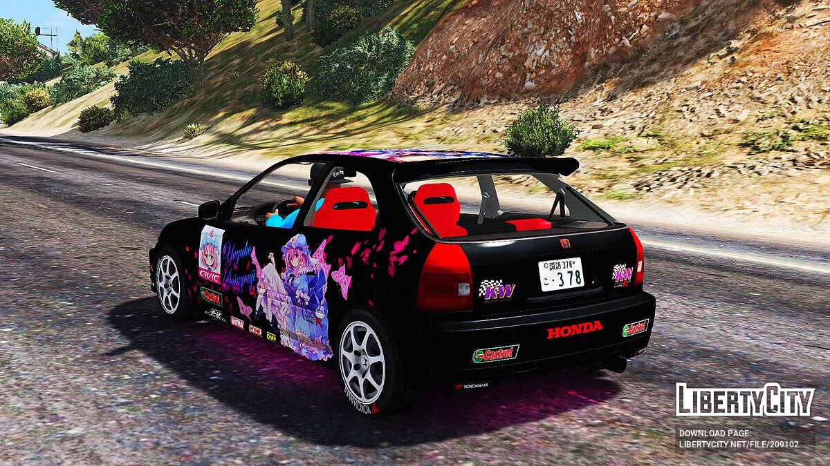 Honda Civic Type-R EK9 Itasha Yuyuko Saigyouji / GTA 5