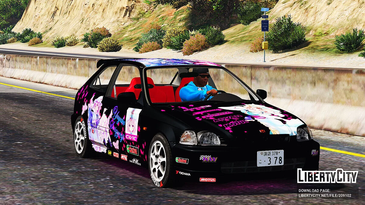 Honda Civic Type-R EK9 Itasha Yuyuko Saigyouji / GTA 5