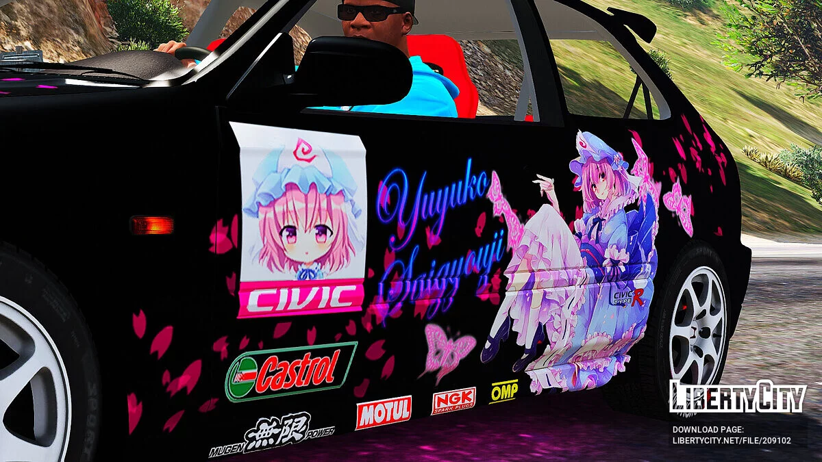 Honda Civic Type-R EK9 Itasha Yuyuko Saigyouji / GTA 5