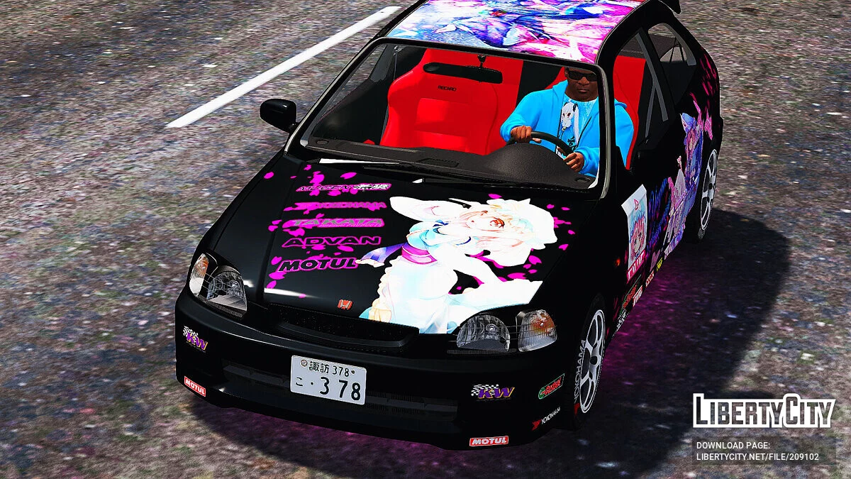 Honda Civic Type-R EK9 Itasha Yuyuko Saigyouji / GTA 5