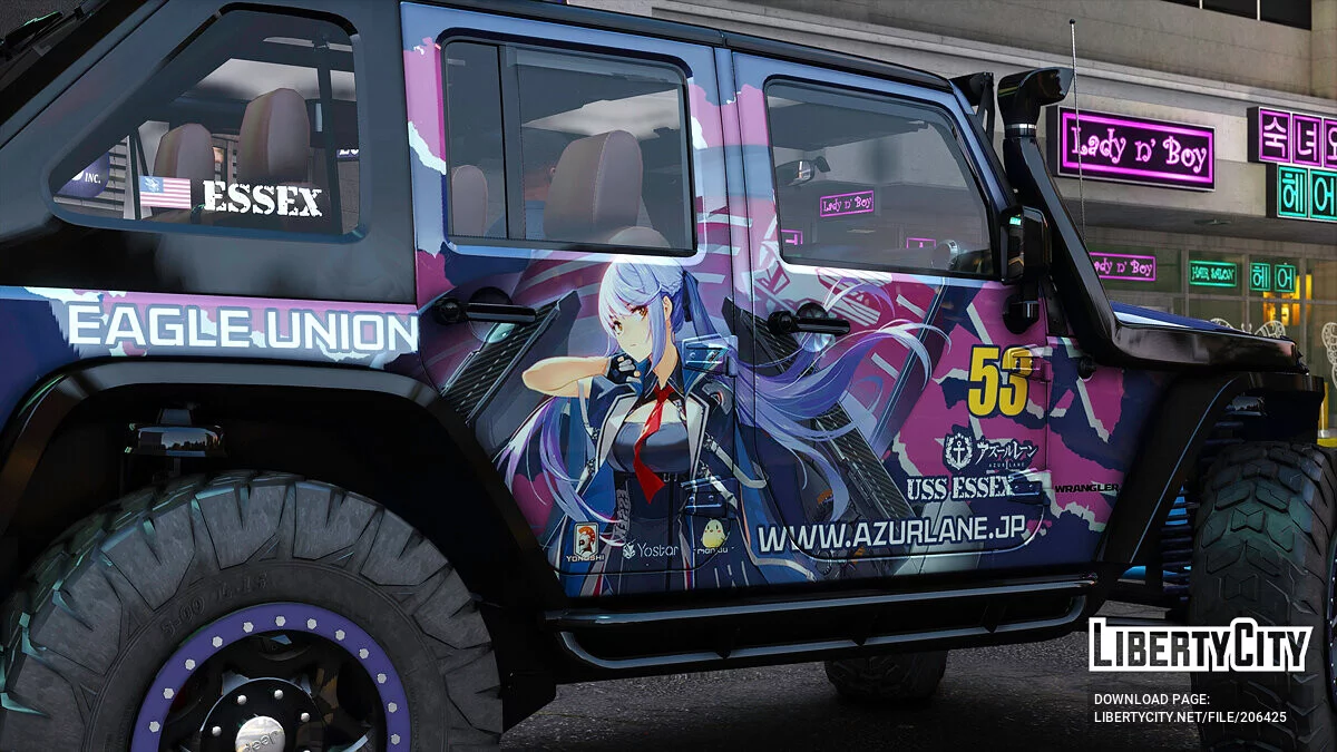 Jeep Wrangler Rubicon itasha USS Essex Azur lane / GTA 5