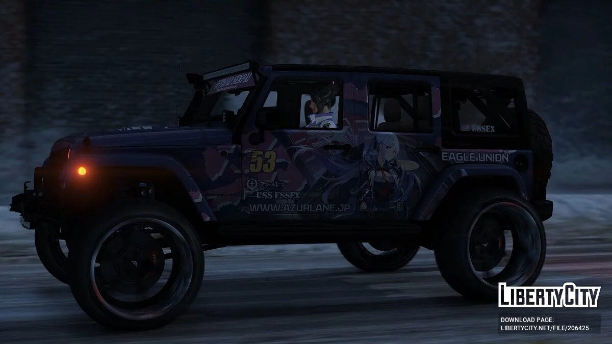 Jeep Wrangler Rubicon itasha USS Essex Azur lane / GTA 5