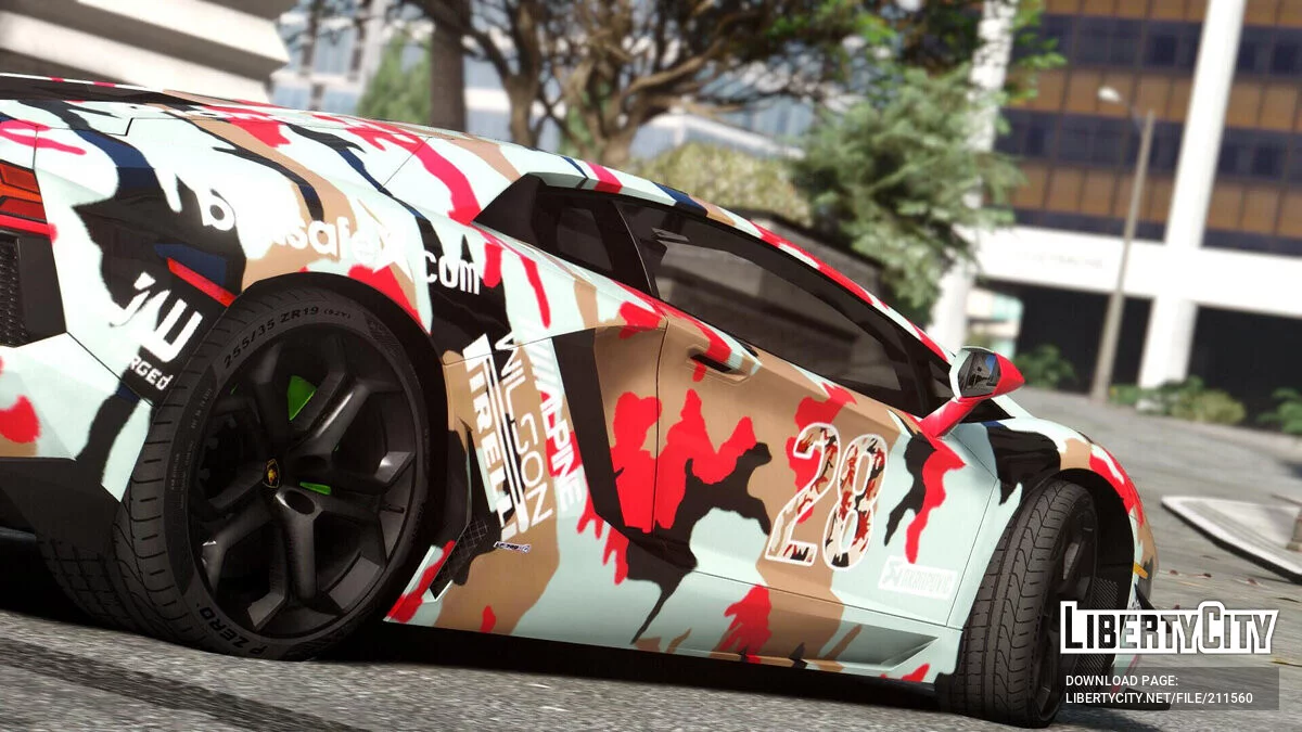 2012 Lamborghini Aventador Camouflage Gumball3000 / GTA 5