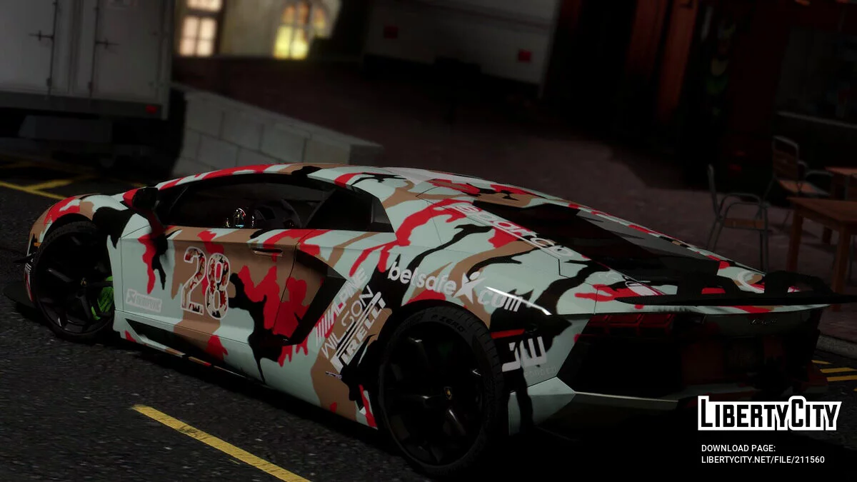 2012 Lamborghini Aventador Camouflage Gumball3000 / GTA 5
