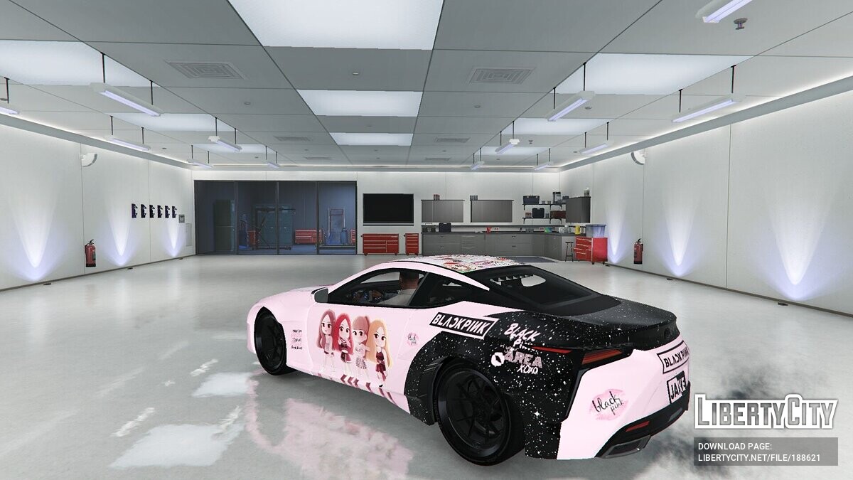 Download Lexus LC500 Black Pink Glowing Decal Animation Light for GTA 5