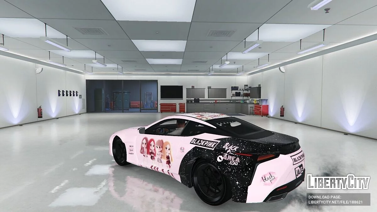 Lexus LC500 Noir Rose Décalcomanie Lumineuse Animation Lumière / GTA 5