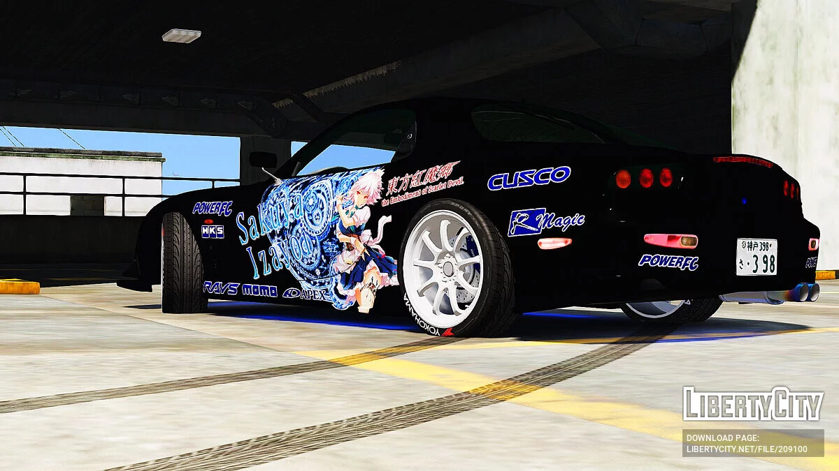 Mazda RX7 C-West Itasha Sakuya Izayoi / GTA 5