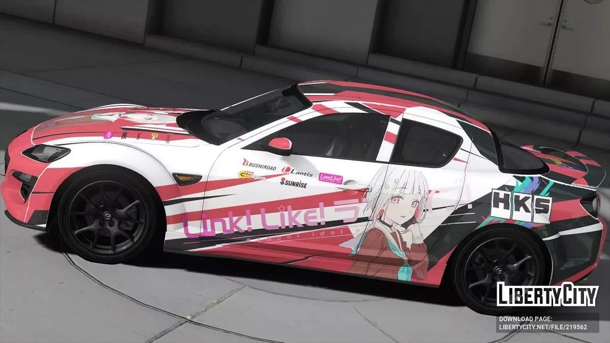 Tsuzuri Yugiri Link Like Love Live Itasha (痛車/痛车) for 2009 Mazda RX8 1.0 / GTA 5