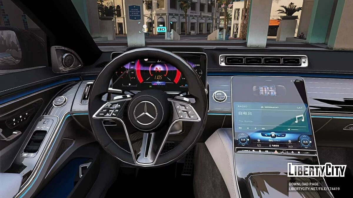 مرسيدس-بنز 2022 S-class S500 W223 AMG Line v1.3 / جي تي أي 5