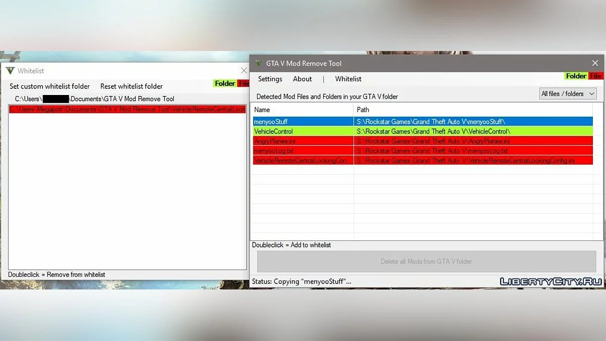 Ferramenta de Remoção de Mod GTA 5 1.1 - Programa para remoção fácil de mods / GTA 5