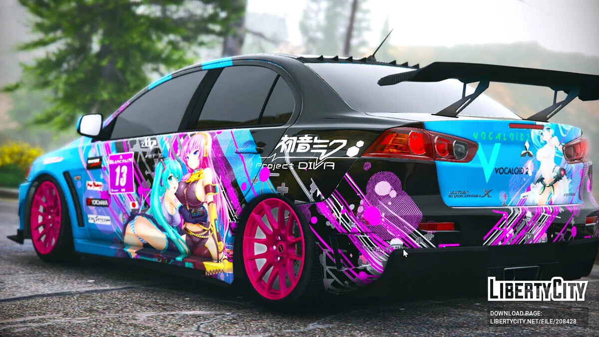Mitsubishi Evolution X Miku x Luka Itasha / GTA 5