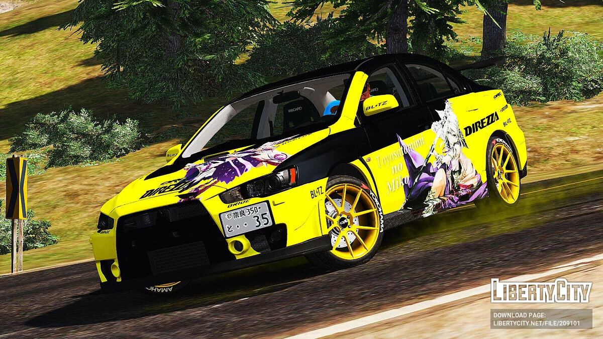 Mitsubishi Lancer Evolution X Itasha Toyosatomimi no Miko / GTA 5