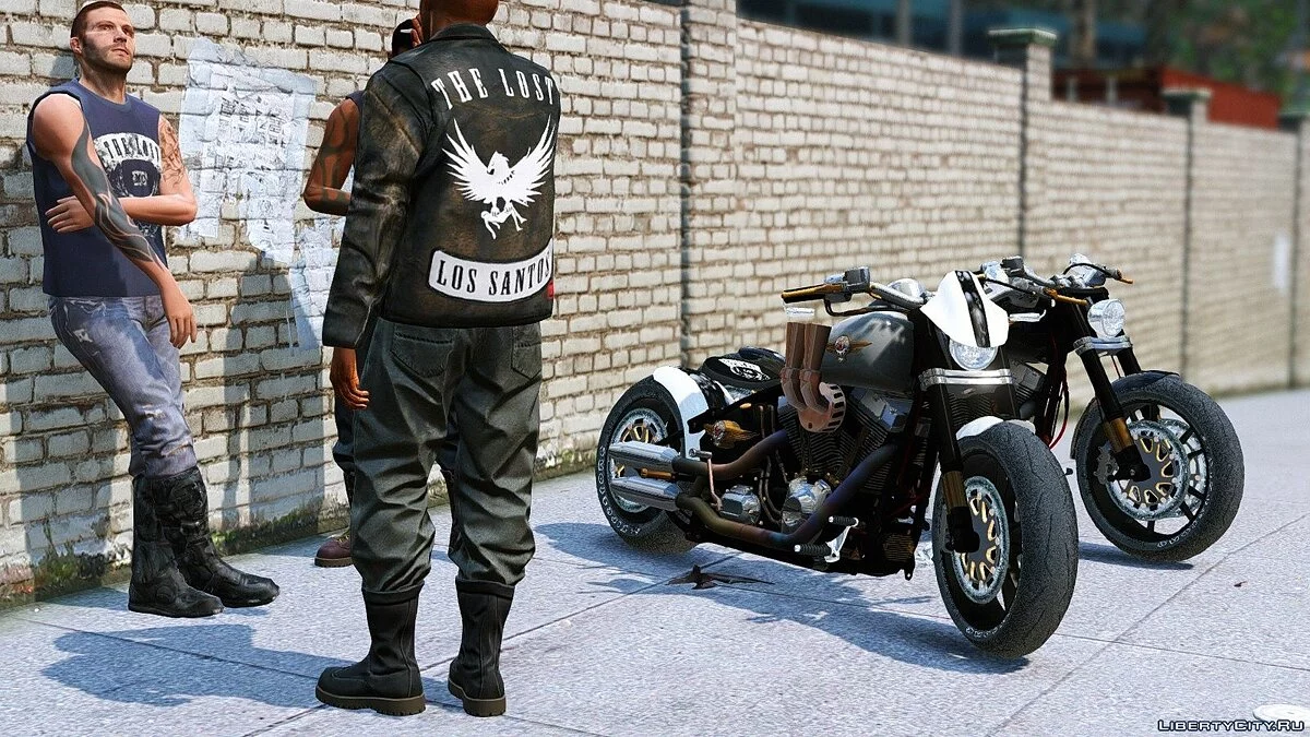 Harley-Davidson Fat Boy Lo Racing Bobber Lost MC Custom [Замена | Анимированный] 1.0 / GTA 5