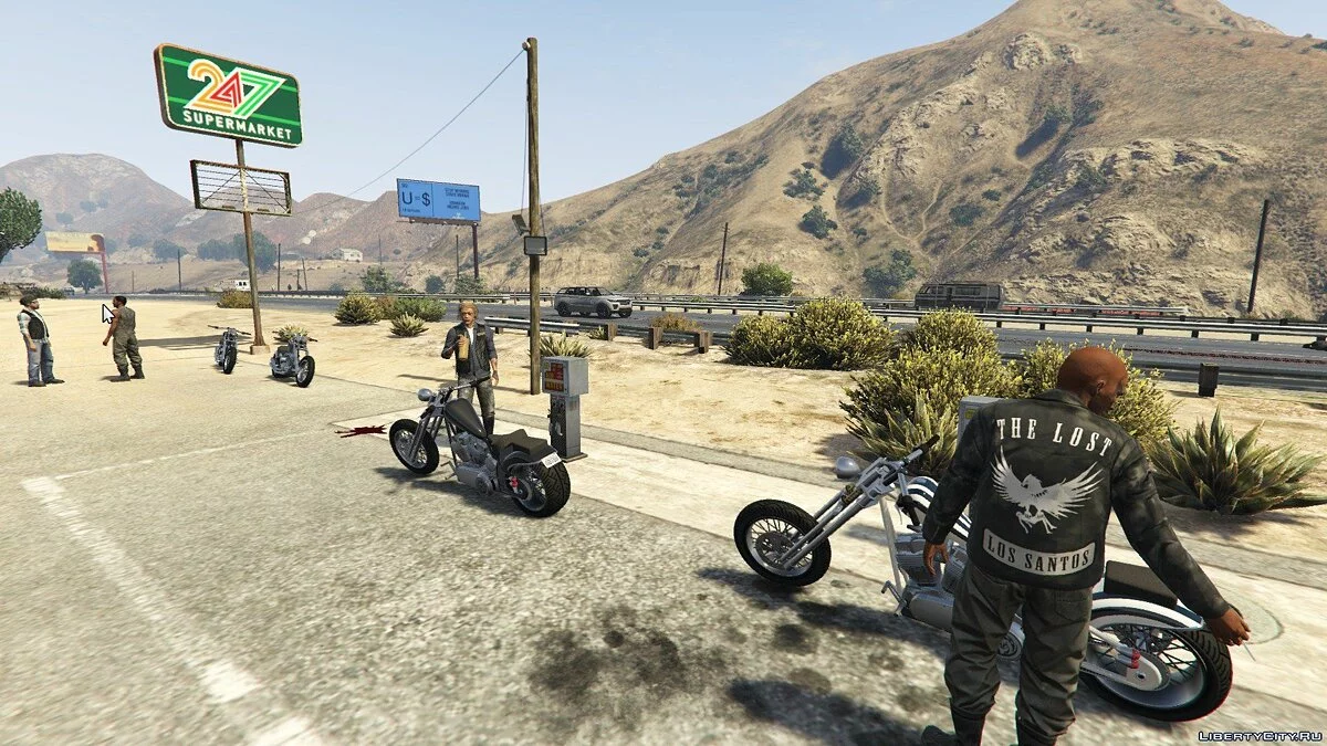 The Lost MC at the Gas Station / GTA 5
