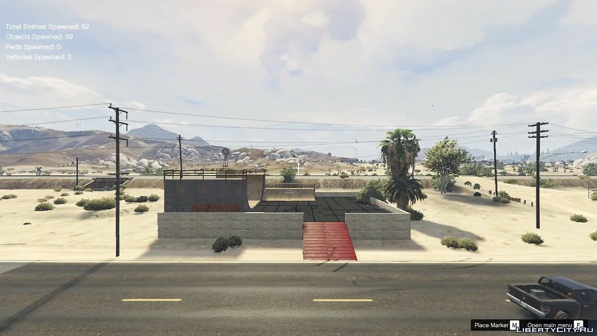 Skatepark dans le quartier d'East Joshua / GTA 5