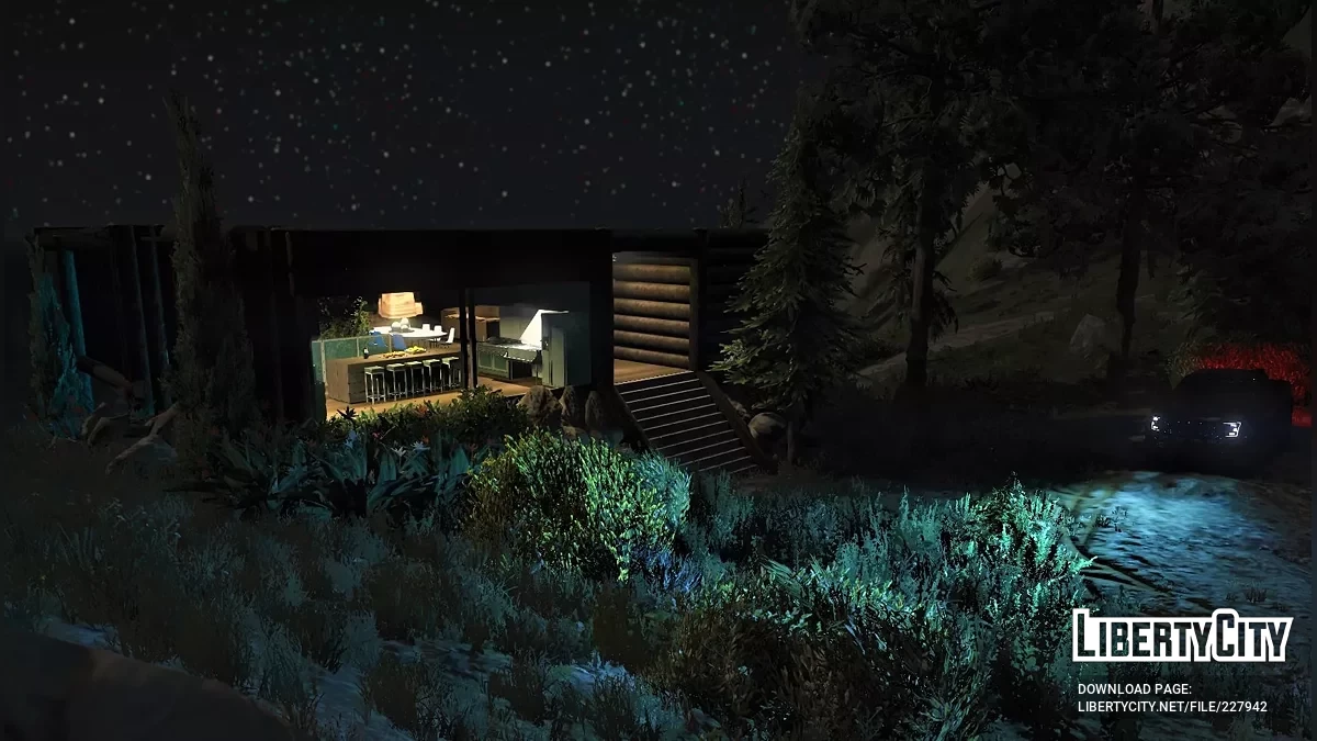 Rumah Ramah Lingkungan di Pegunungan / GTA 5
