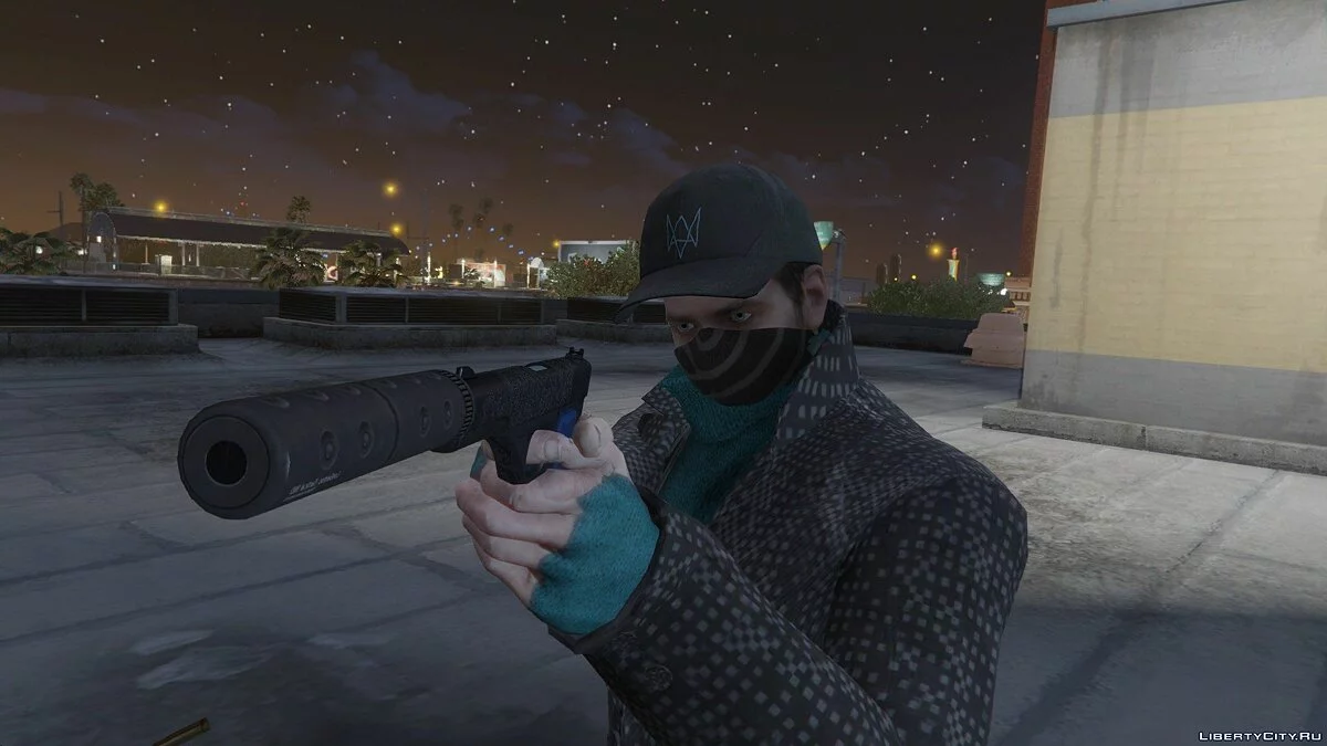 Aiden Pearce + Masque Réel et Modèle de Chemise Intérieure + Tête Réelle v1.5 / GTA 5