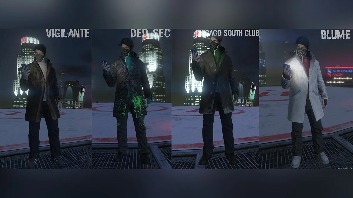 Aiden Pearce + Masque Réel et Modèle de Chemise Intérieure + Tête Réelle v1.5 / GTA 5