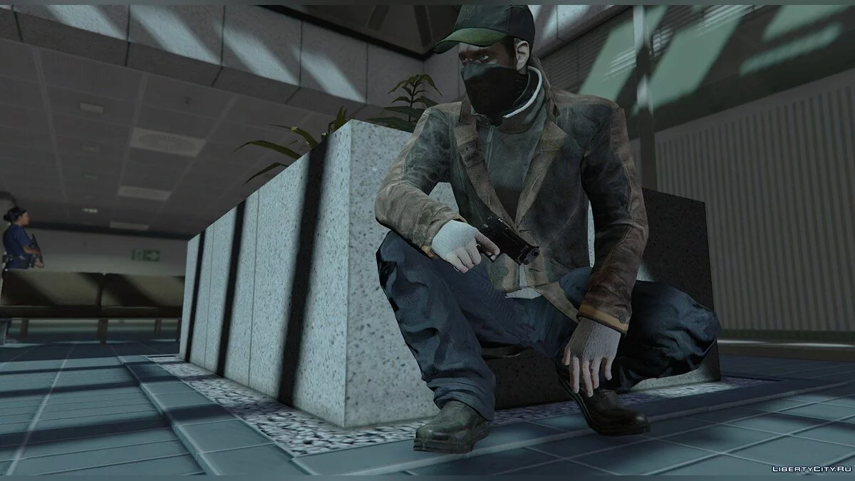 Aiden Pearce + Masque Réel et Modèle de Chemise Intérieure + Tête Réelle v1.5 / GTA 5