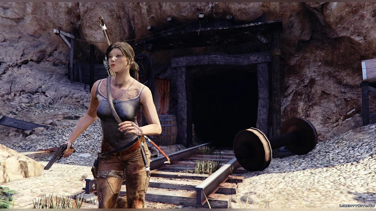 Tomb Raider Lara Croft Ped+ Tête Réelle + Accessoires v1.6 / GTA 5