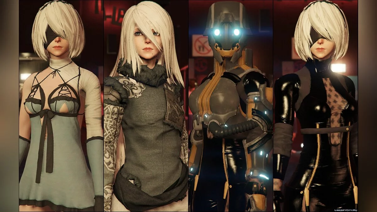 2B & A2 Nier Automata [Ped Adicional | Reemplazo] v2.1 / GTA 5