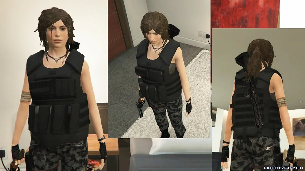 古墓丽影：阴影中的劳拉·克劳馥增强纹理 + 服装 1.8 / GTA 5
