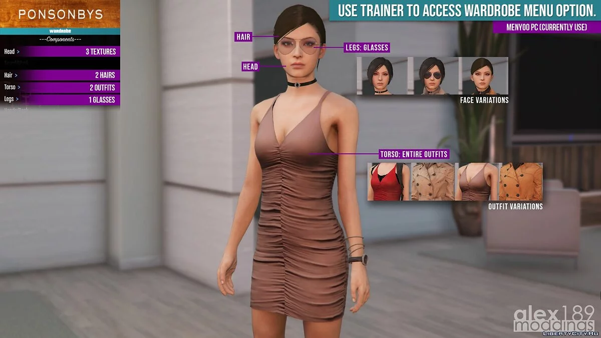 آدا وونغ من ريزيدنت إيفل 2 ريميك [إضافة شخصية | استبدال] v1.5 / جي تي أي 5