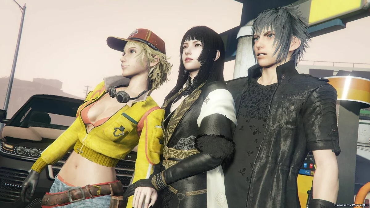 Джентьяна из игры Final Fantasy XV с физикой плаща / GTA 5