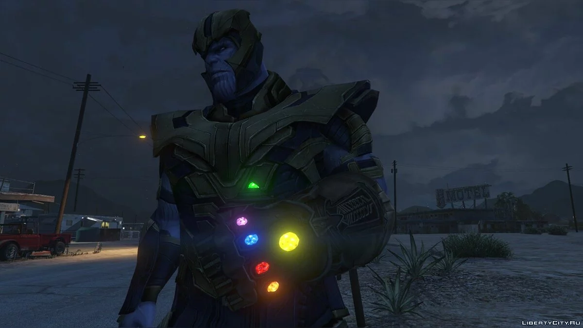 Thanos avec un gant métallique réaliste de l'infini / GTA 5