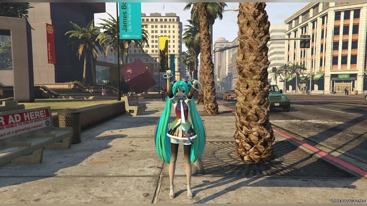 Hatsune Miku from PDFT [Add-On Ped] 3.2 / GTA 5
