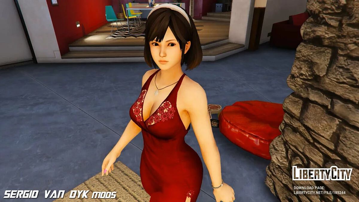 Dead or Alive 的 Kokoro 穿红色连衣裙 / GTA 5