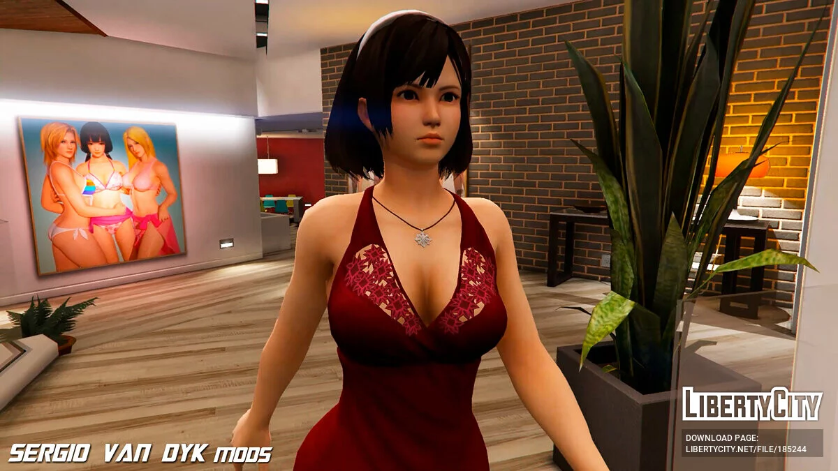 Kokoro from Dead Or Alive у червоній сукні / GTA 5