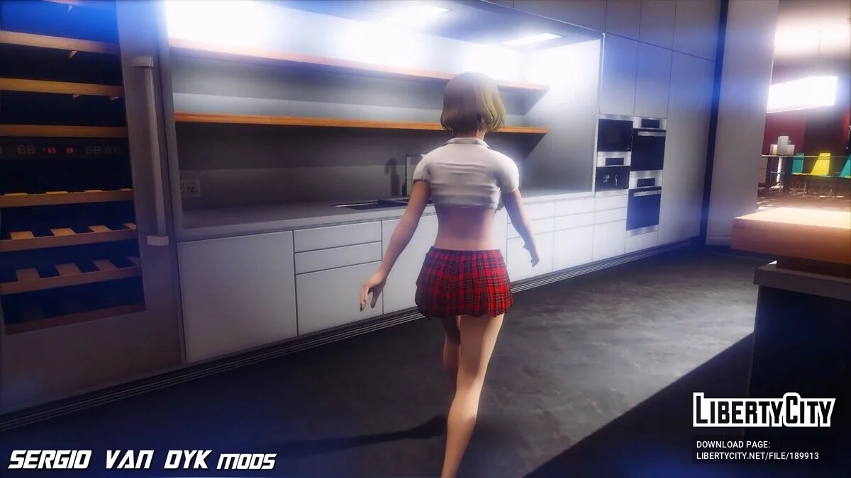 Ashley Graham de Resident Evil 4 Remake en uniforme scolaire / GTA 5