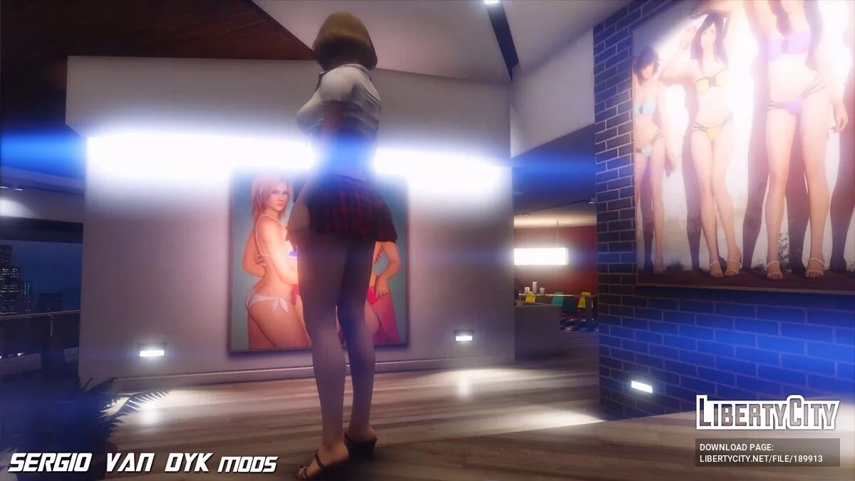 Ashley Graham de Resident Evil 4 Remake en uniforme scolaire / GTA 5