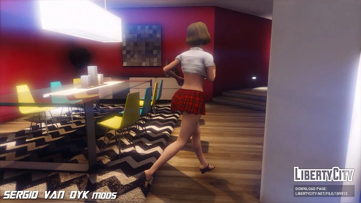 Ashley Graham de Resident Evil 4 Remake en uniforme scolaire / GTA 5